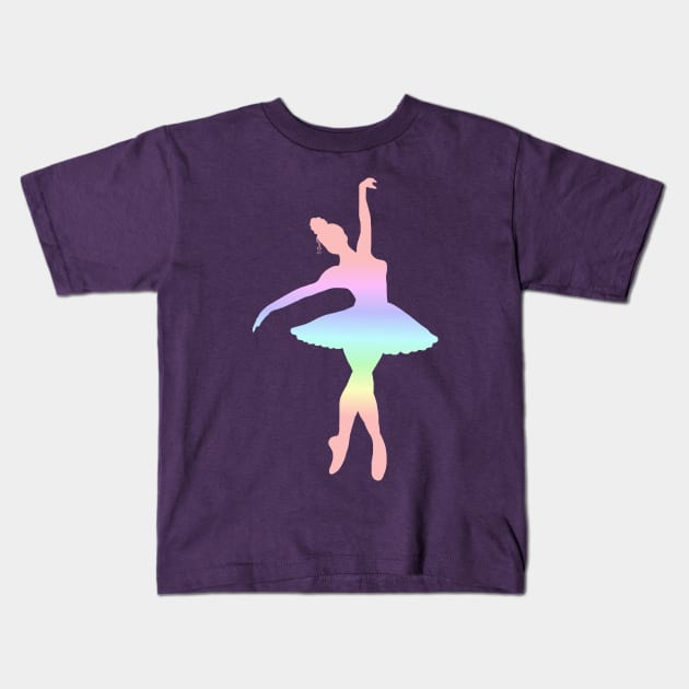 Pastel Ballet Dancer Kids T-Shirt by Art by Deborah Camp